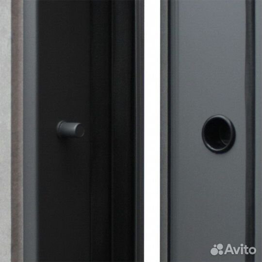 Дверь входная Бетон Лучи с зеркалом в пол