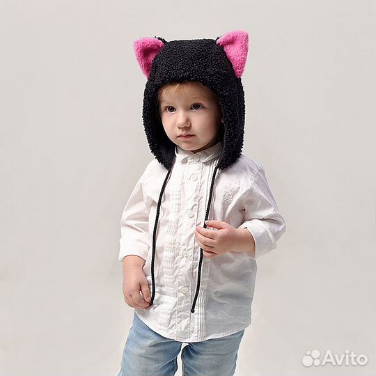 Детская меховая зверошапка - Кошка