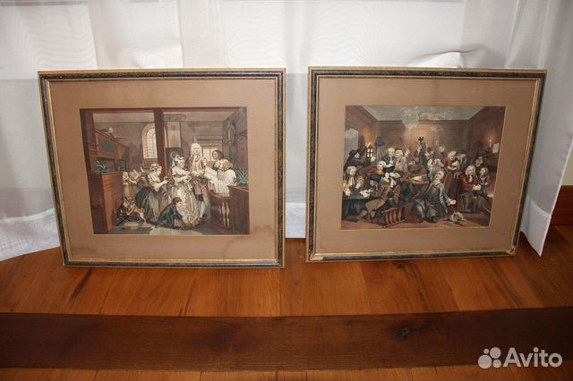Старинная гравюра (пара)