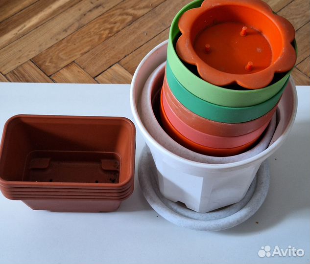 Горшки для цветов пластиковые бу