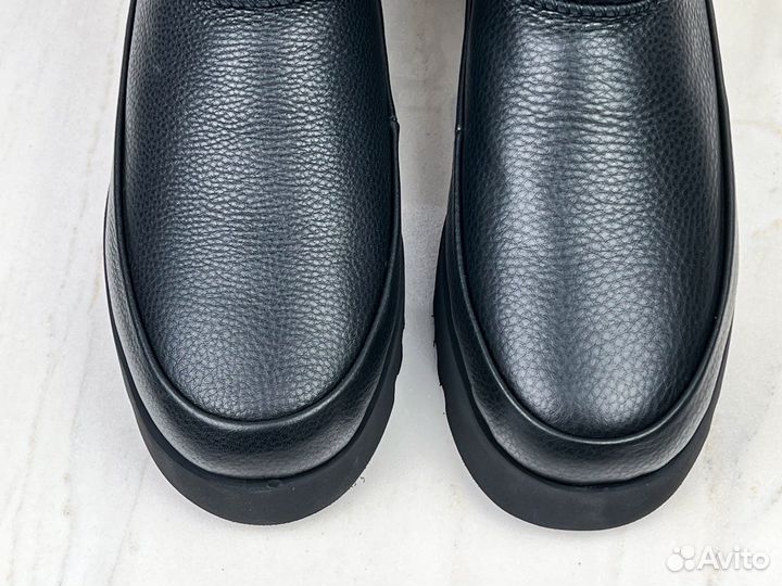 Угги UGG Classic Sugar Ultra Mini Black кожаные