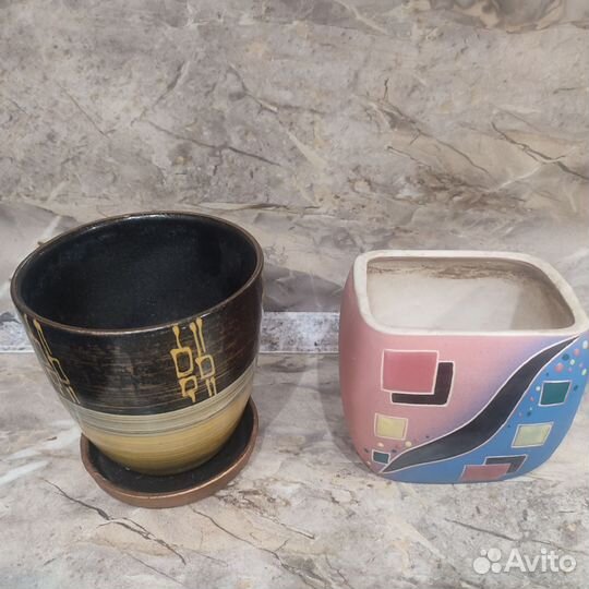 Керамические горшки для цветов бу