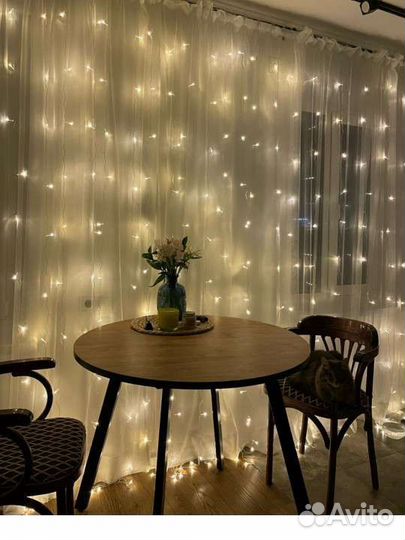 Гирлянда штора 3х2, с удлинителем