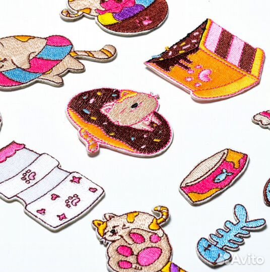 Нашивки на одежду набор шоколадные котики
