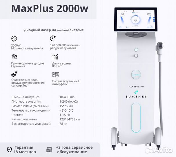 Аппарат для эпиляции Lumines’ Макс Плюс 2000