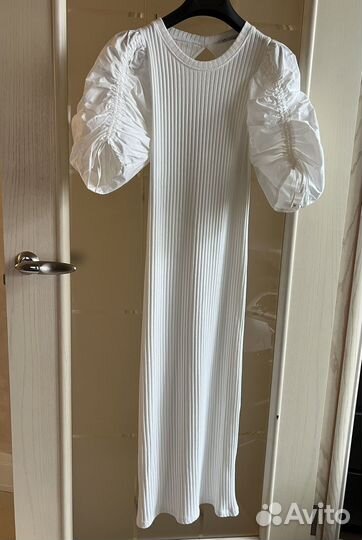 Платье Zara белое миди на 42-44р