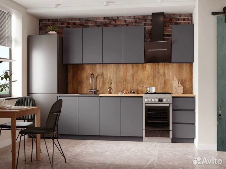 Кухонный гарнитур Графит 2 метра. Новый
