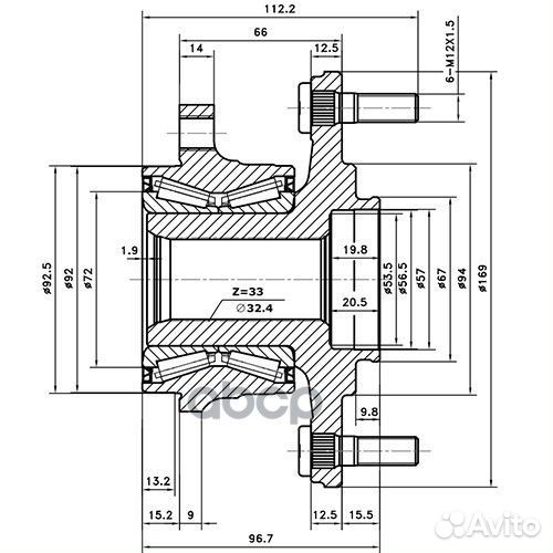 Ступица задняя зад лев Z89643R Zikmar