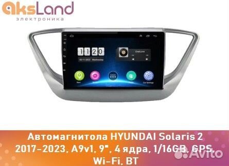 Магнитола hyundai Solaris 2 2017-2023