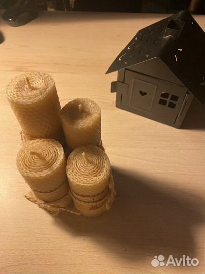 Набор медовых свечей из вощины (4 шт.)