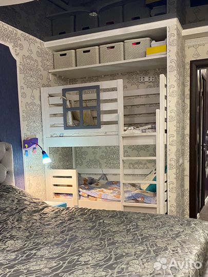 Детская двухярусная кровать с матрасом бу