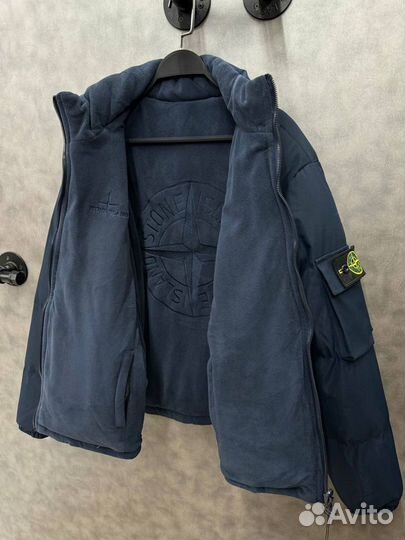 Куртка двусторонняя Stone Island хаки синий