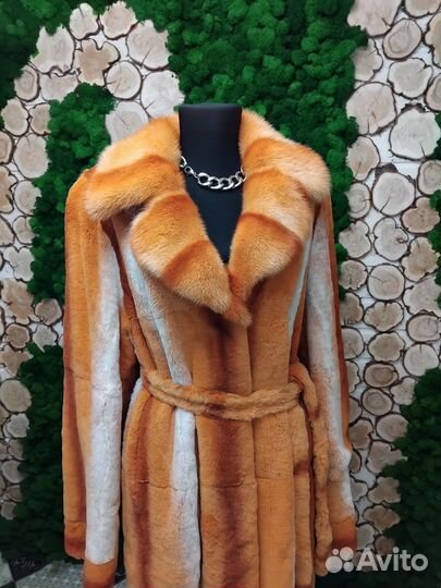 Шуба натуральная с норкой 48-50