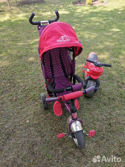 Детский трехколесный велосипед+ мотоцикл