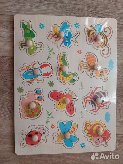 Деревянные пазлы вкладыши