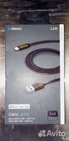 Кабель Deppa Jeans USB - 8-pin для Apple 1.2м ориг