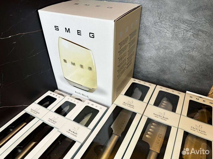 Ножи кухонные smeg оригинал в комплекте 6 ножей