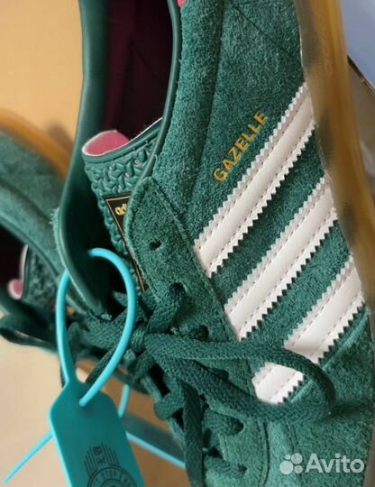 Adidas gazelle indoor green зелёные оригинал