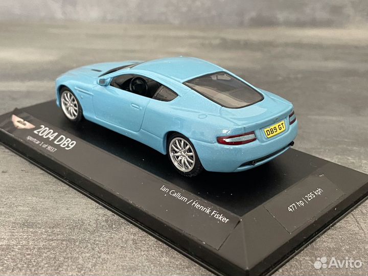 Модель Aston Martin DB9 (DeAgostini) 1/43 в боксе