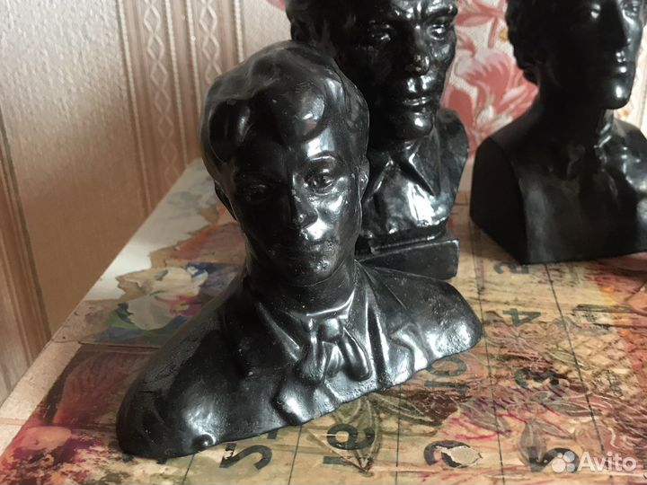 Бюст силумин Ленин Есенин Лермонтов