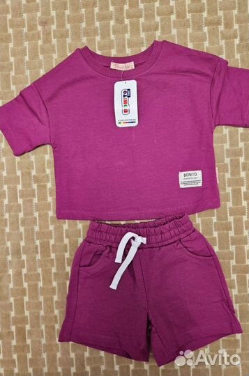 Костюм на девочку футболка с шортами 92-98 Новый