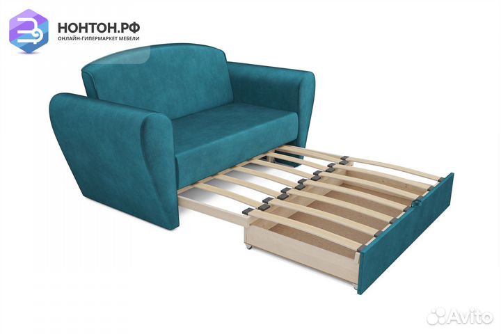 Диван выкатной Квартет сине-зеленый