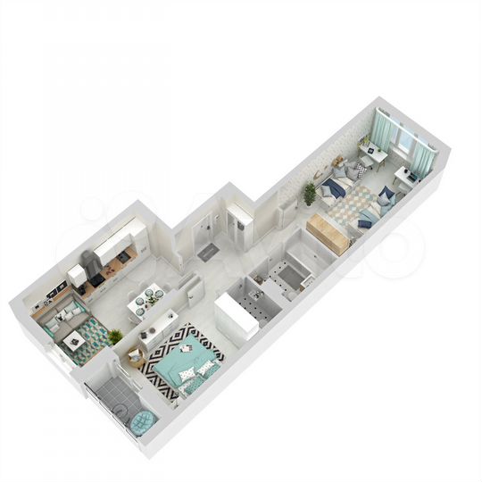 2-к. квартира, 58,7 м², 6/18 эт.