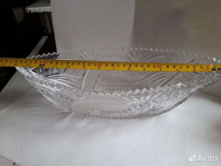 Хрустальная ваза, ладья/фруктовница