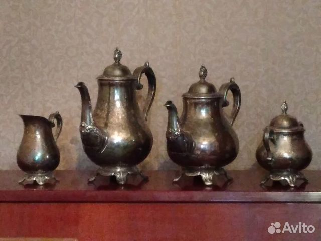 Чайно-кофейный сервиз Rogers & Son посеребренный