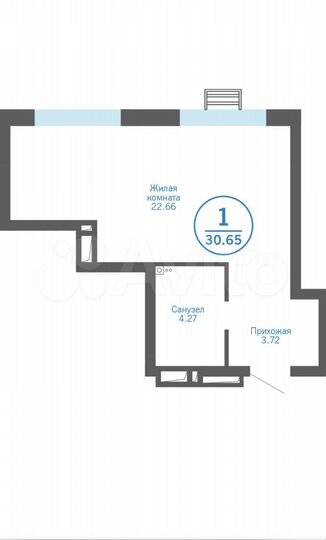 Квартира-студия, 30,7 м², 5/21 эт.