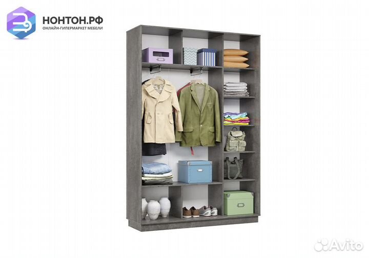 Шкаф-купе двухдверный Гемма бетон