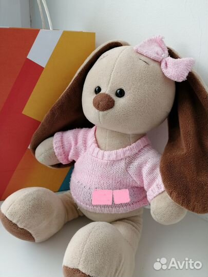 Милая плюшевая зайка Бусинка мягкая игрушка