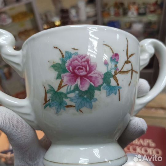 Фарфоровая Сахарница Старый Китай Фарфор Ретро