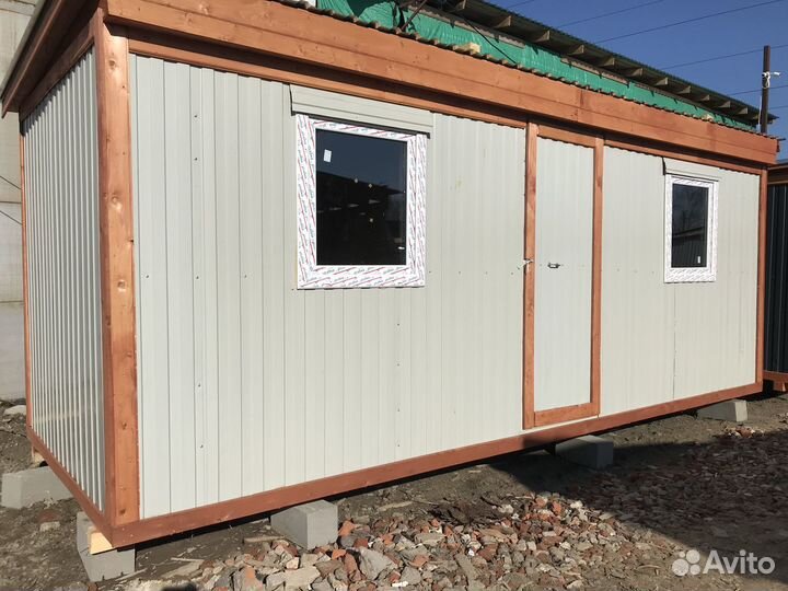 Бытовка новая распашная 6х2.3м с пвх окнами