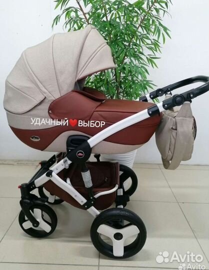 Коляска 2в1 Tako Skiathos (лен с эко-кожей)