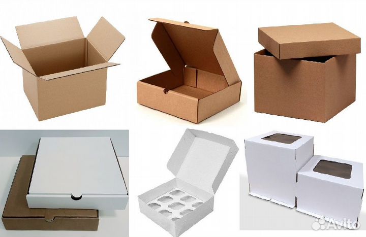 Картонная короб четырехклапанная белая