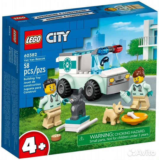 Конструктор Lego City 60382 Ветеринарный фургон