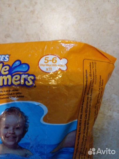 Подгузники для плавания Huggies, 12-18кг и 7-14кг