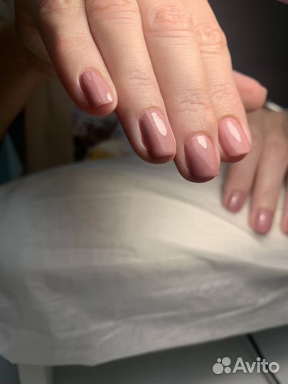 Манюкюр комби Гель лак Укрепление гелем