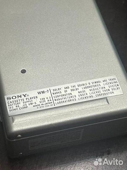 Кассетный плеер sony WM-7 made in japan 1982 года