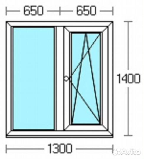 Окно 1300 х 1400