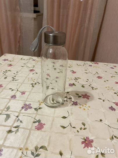 Бутылка для воды стеклянная