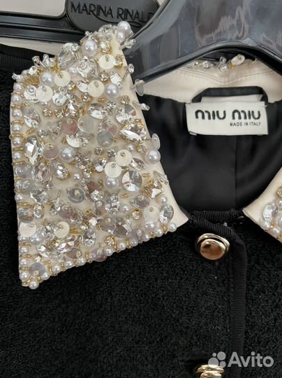 Костюм твидовый Miu Miu, пиджак и юбка, р.36