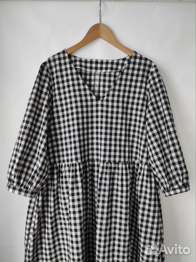 Платье свободного кроя из вареного хлопка