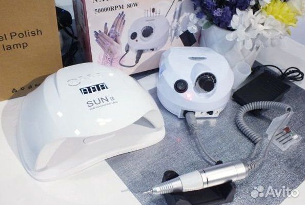 Набор для маникюра лампа SUN 54W+аппарат 80W 50тыс