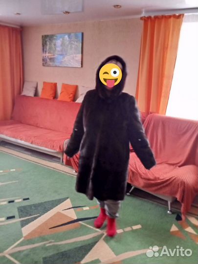 Шуба норковая с капюшоном 52 54