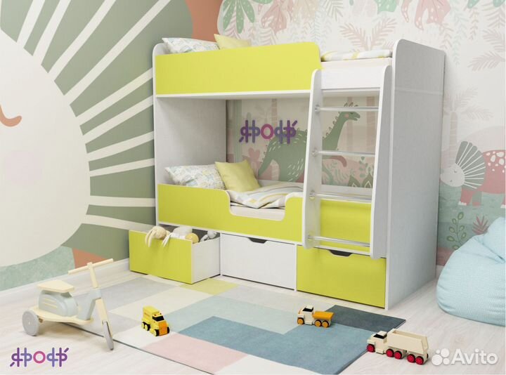 Двухъярусная детская кровать Двойняшка.Любые цвета