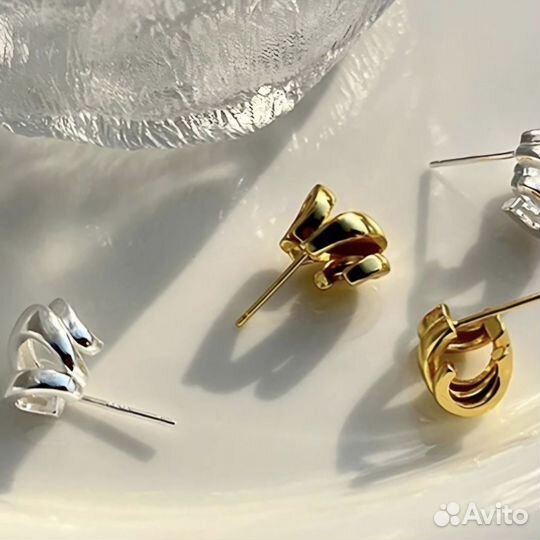 Серьги кольца серебро