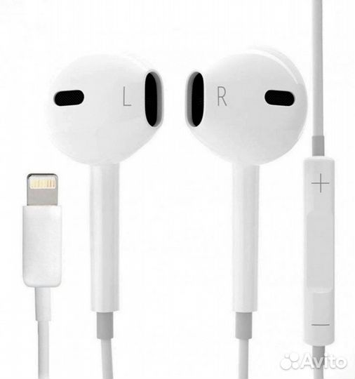 Гарнитура EarPods штекер лайтинг белые копия