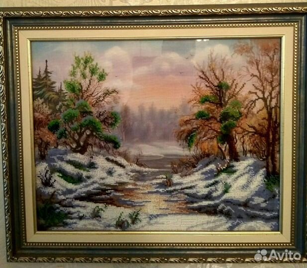 Картины вышитые бисером и нитками